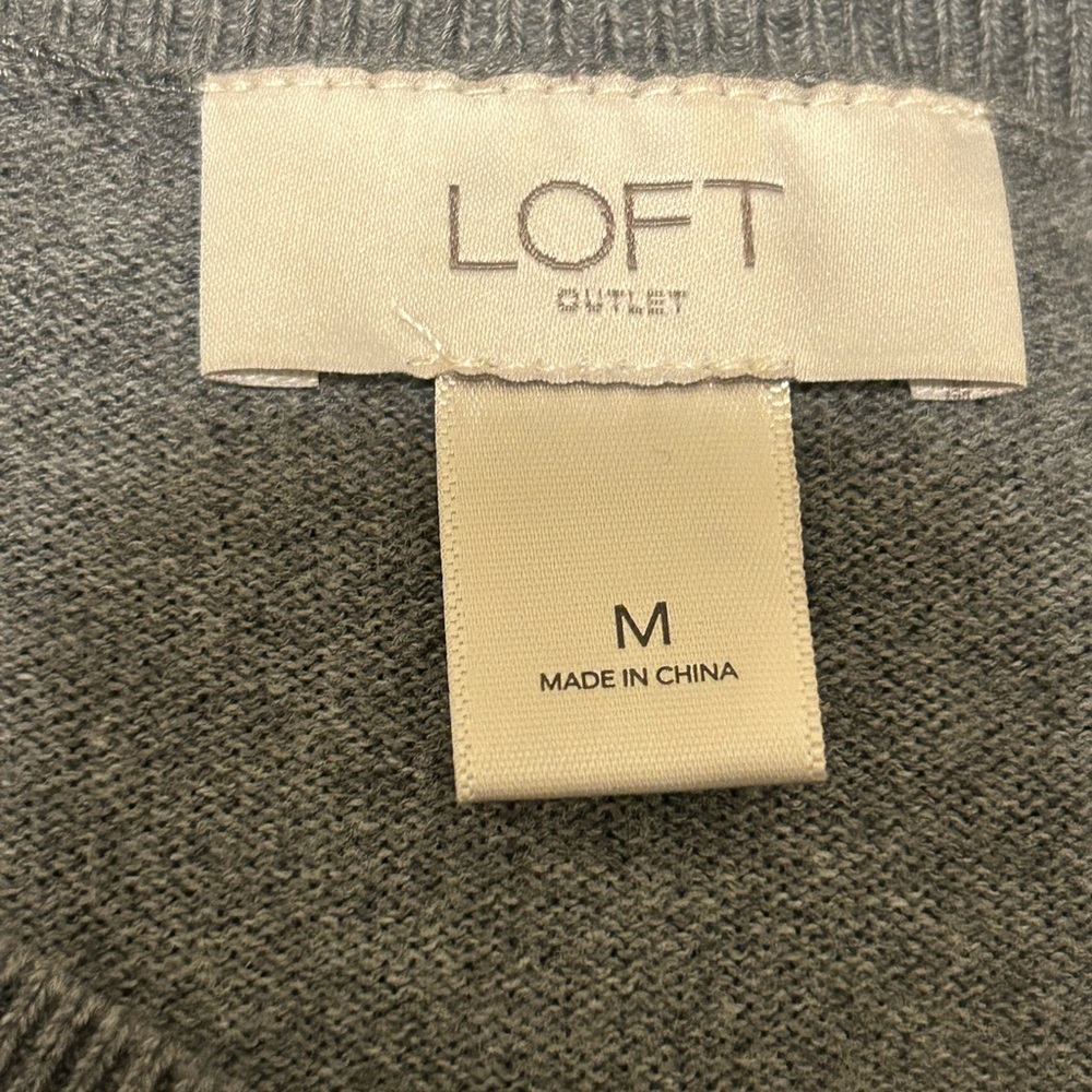 Loft Outlet Purple Gray Lace Button Cardigan Sweater Size Medium - Picture 2 of 4